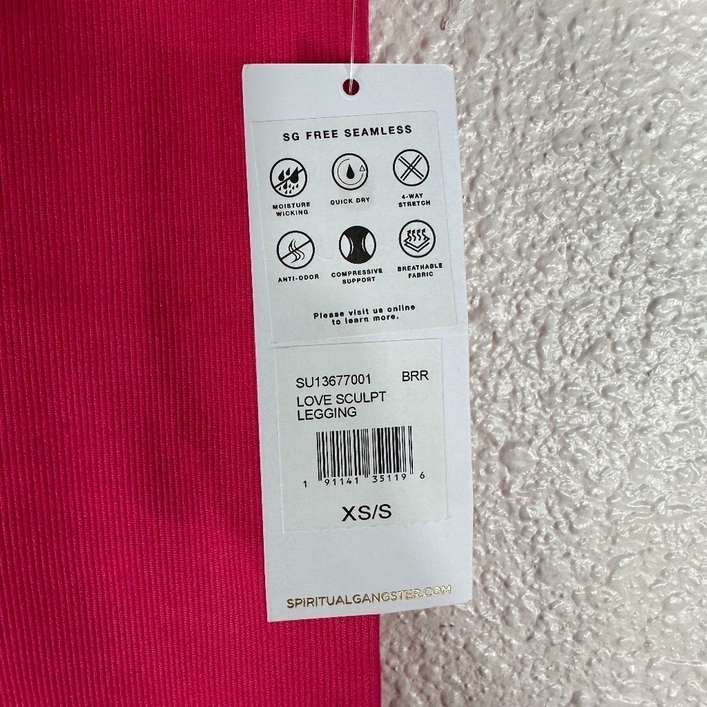Spiritual Gangster Love Sculpt Legging Hot Pink NWT NEW - Picture 3 of 7